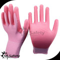 SRSAFETY guantes de poliuretano rosado con manguito 13 para guantes de seguridad